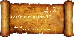 Lazányi Kristóf névjegykártya