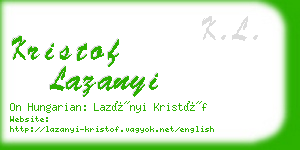 kristof lazanyi business card